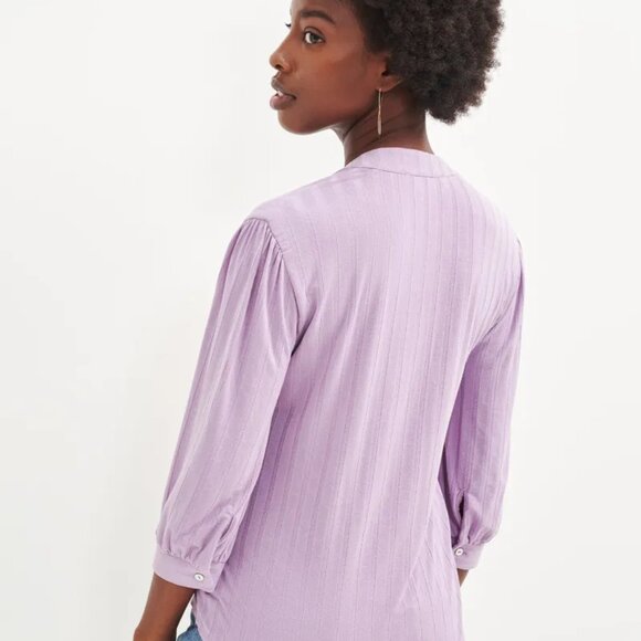 Amour Vert Vie Ribbed Henley - Lavender | L - Picture 5 of 11